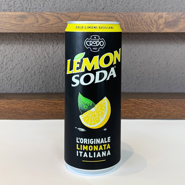 Lemon soda in tin
